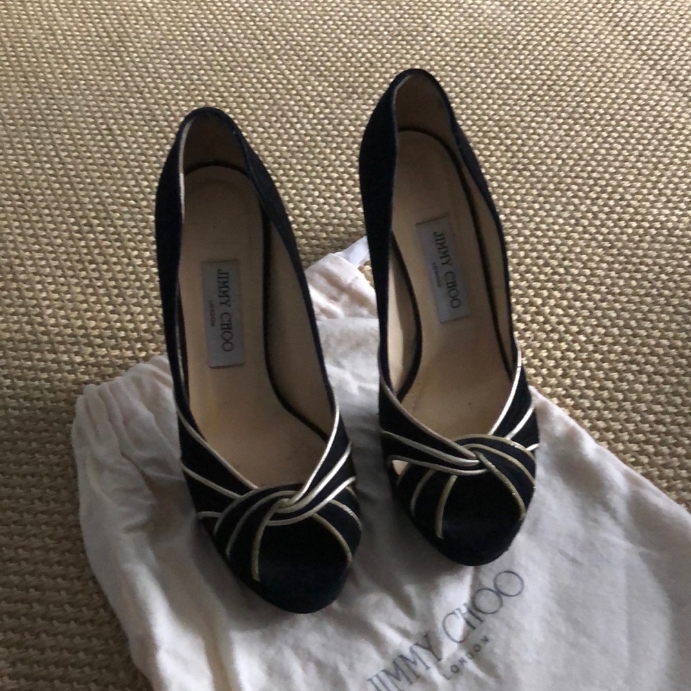 Jimmy Choo Black/Gold Heels